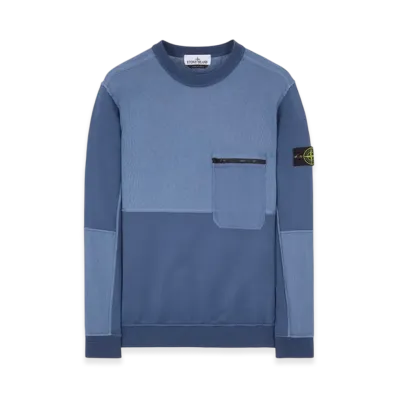 Stone Island 65677 Light Crewneck Sweatshirt - 24SS "Avio Blue"