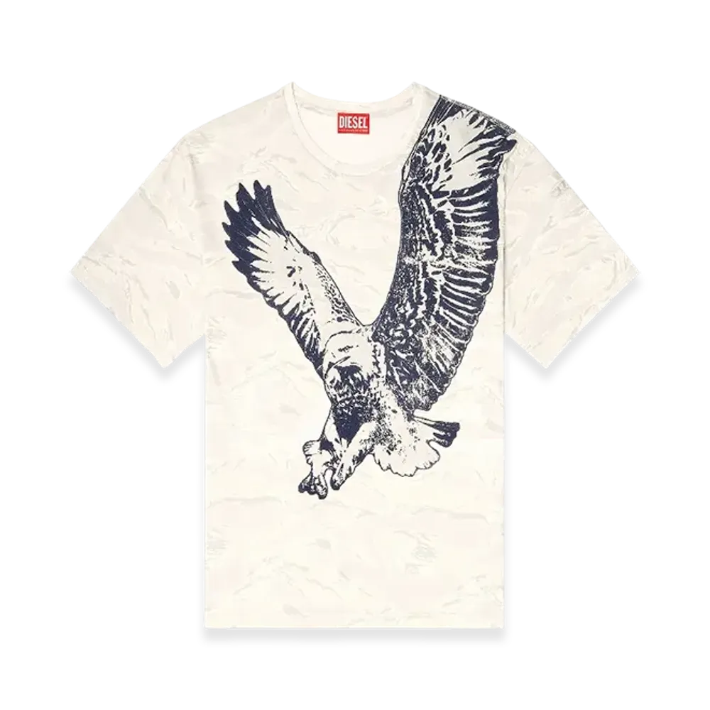 Diesel T-Boxt-T14 Camo T-Shirt With Eagle Print "Beige"