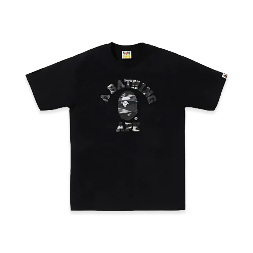 A BATHING APE Screen Camo College Tee "Black/Black"