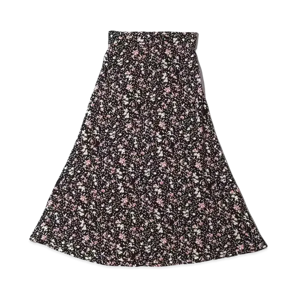 atmos pink Floral Flare Skirt "Black"