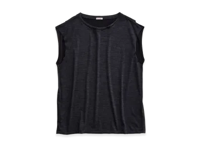NICENESS W.Mcgeoch Cut-Off Sleeve Super 100's Wool Jersey T-Shirt "Charcoal"