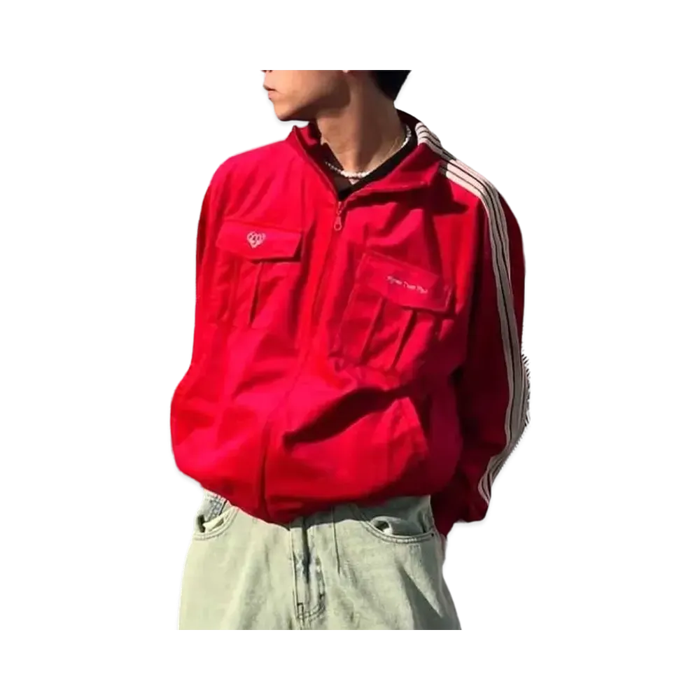 HTH velor track jacket "RED"