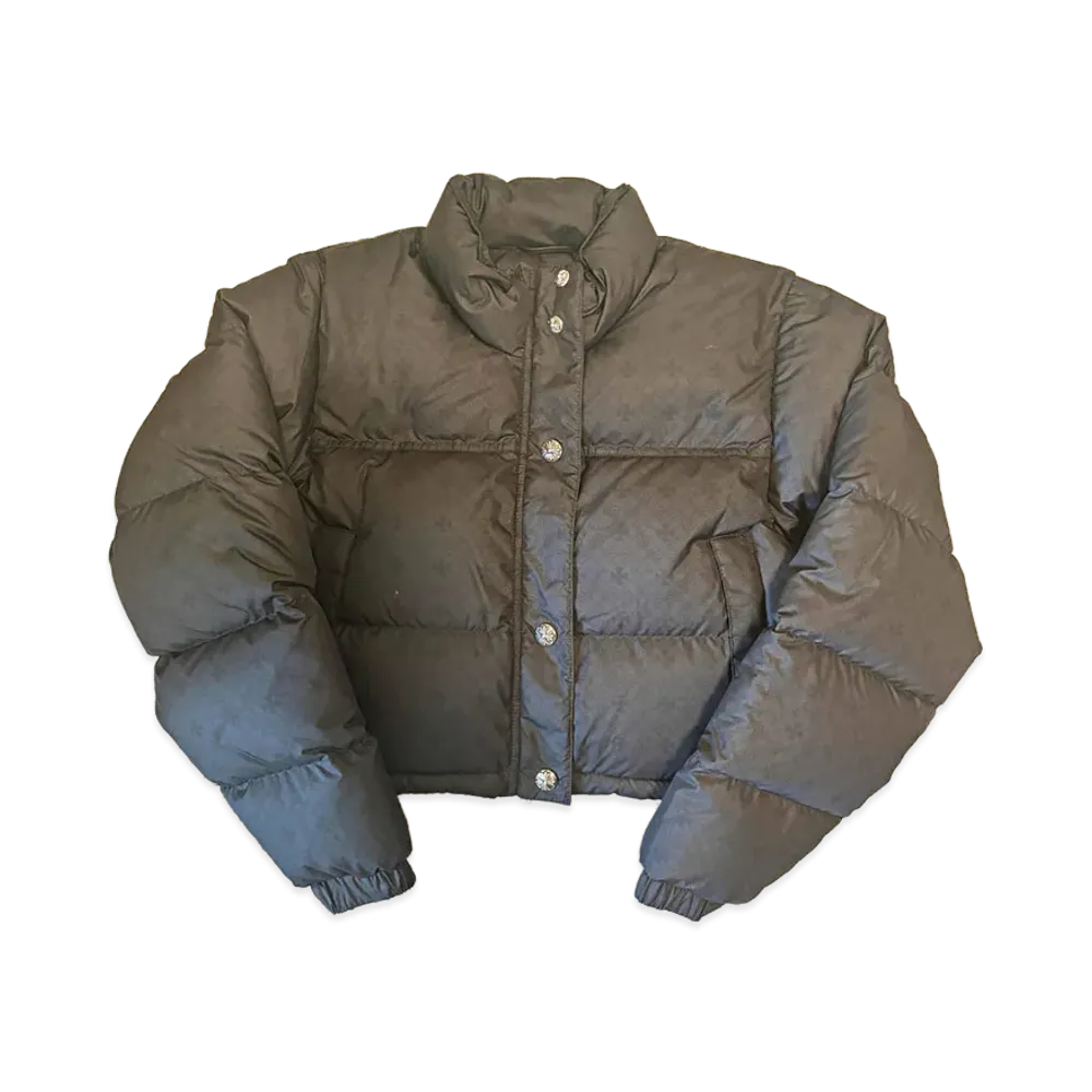 Chrome Hearts Cropped CH Plus Monogram Puffer Down Jacket "Black"