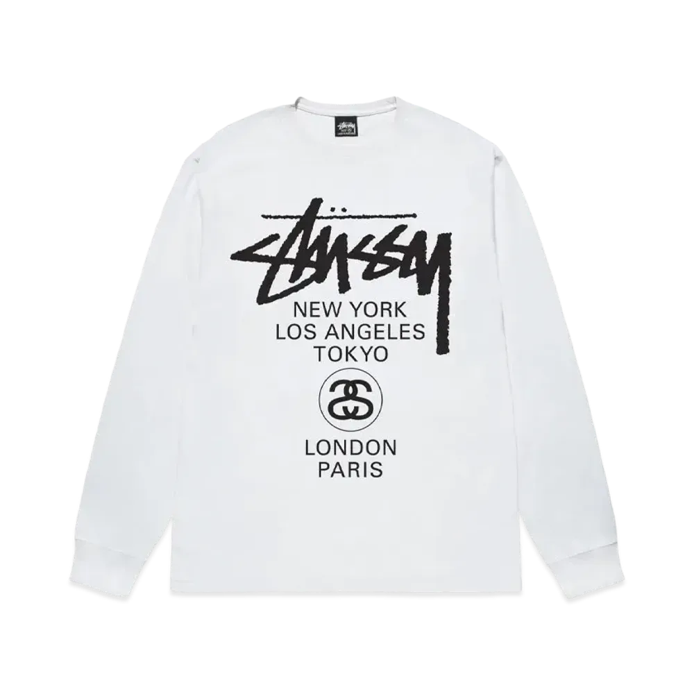 Stussy World Tour SS24 Ls Tee "White"