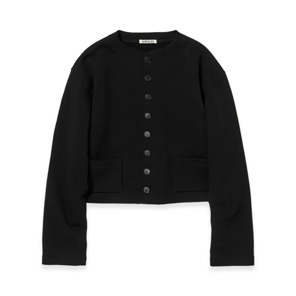 AURALEE Women's Smooth Soft BD Sweat Cardigan "Black"