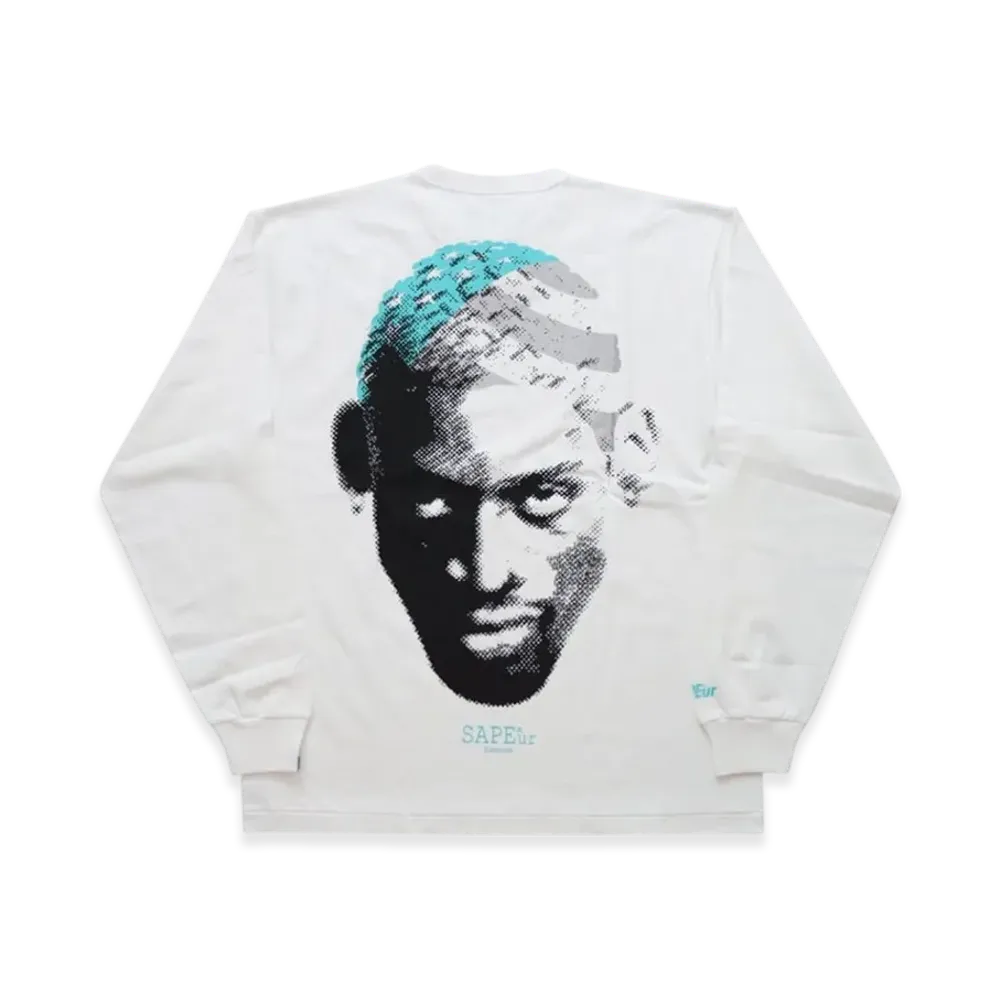 SAPEur Archive Series Stars And Stripes Head L/S Tee "Mint Green/White"