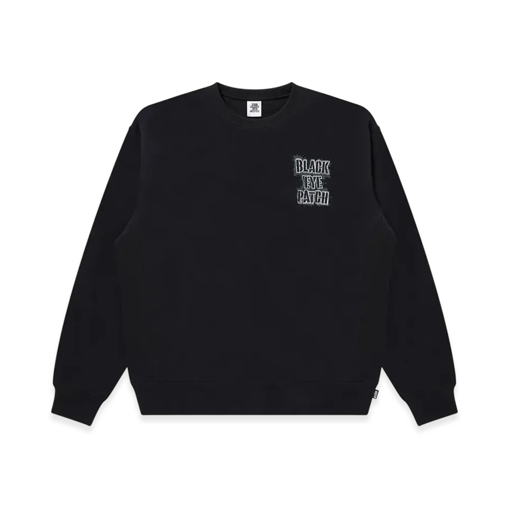 BlackEyePatch Grungy Stencil Logo Crew Sweat "Black"