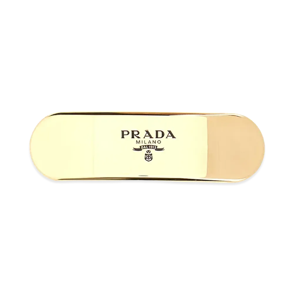 PRADA Women's Metal Hair Clip "Gold"