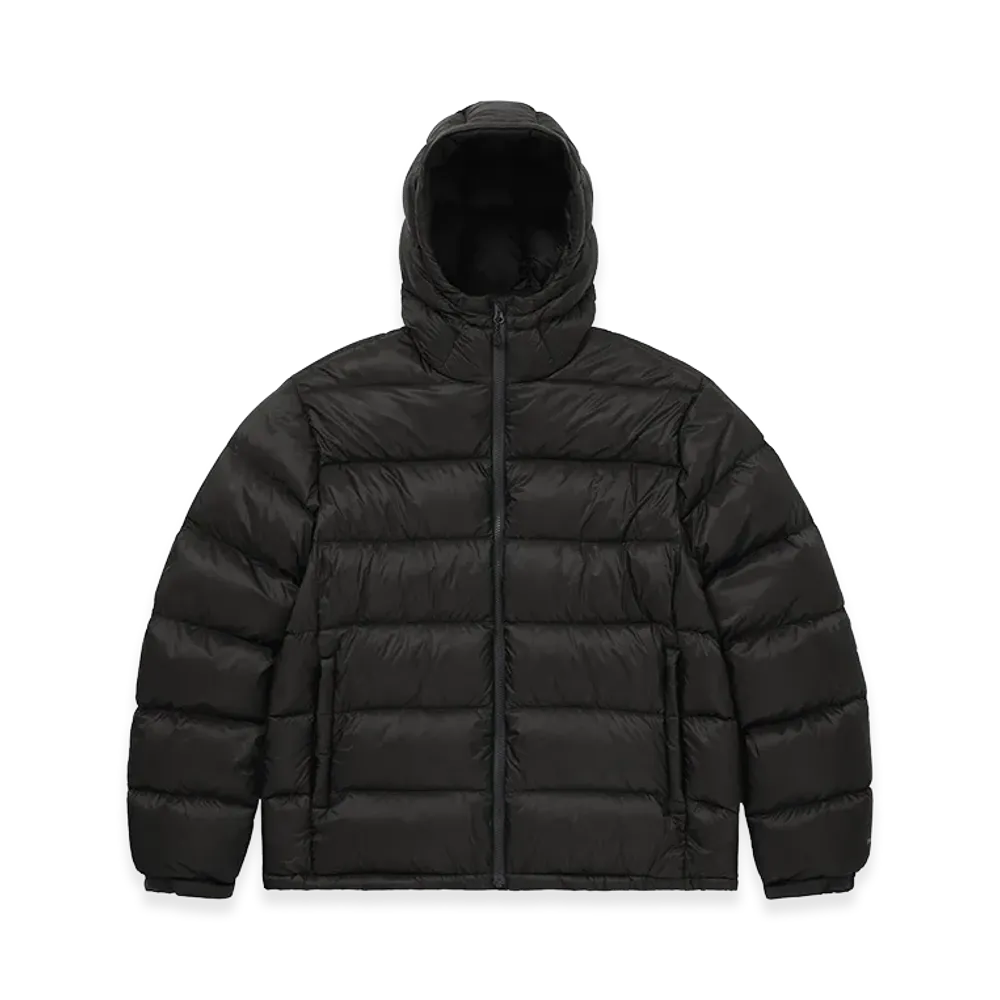 thisisneverthat Weather Gear Skogar Hooded Mid Down Jacket "Off Black"