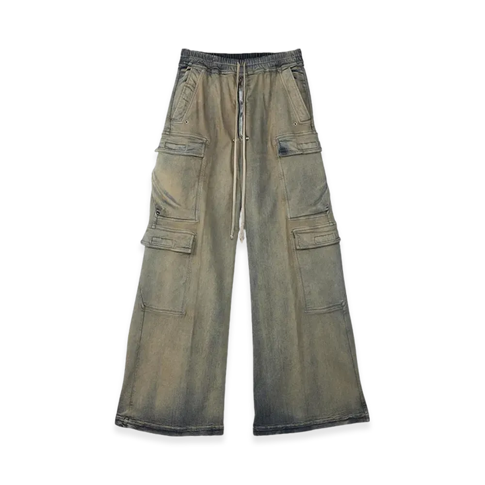 Rick Owens DRKSHDW Porterville Double Cargo Jumbo Belas in Stretch Denim "Sky"