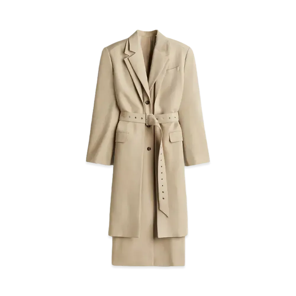 rokh x H&M Wool-Blend Double-Layer Coat "Beige"