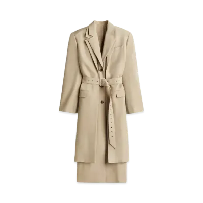rokh x H&M Wool-Blend Double-Layer Coat "Beige"