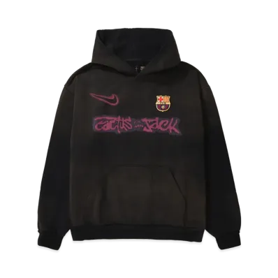 Travis Scott Cactus Jack x Nike x FC Barcelona Spray Logo Hoodie "Black"
