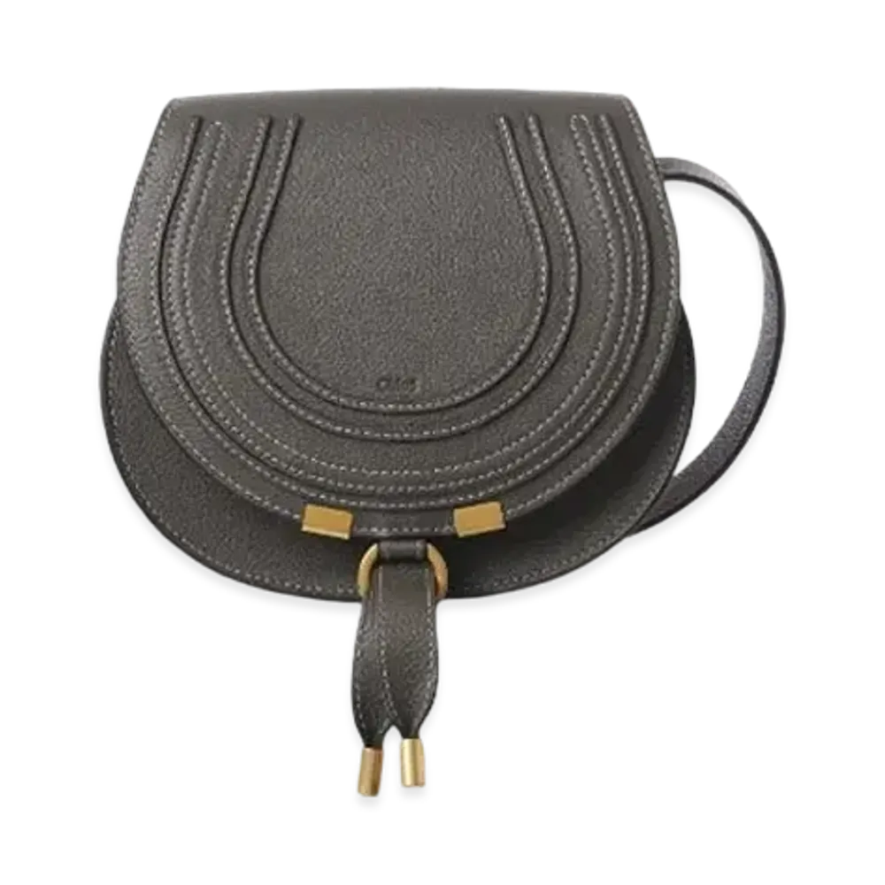 Chloe Marcie Small Saddle Bag "Elephant Grey"