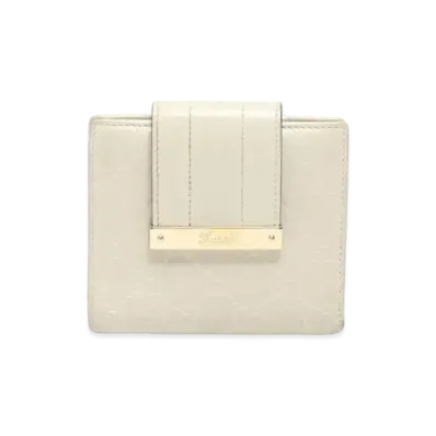 GUCCI Strap Compact Wallet Guccisima "White"