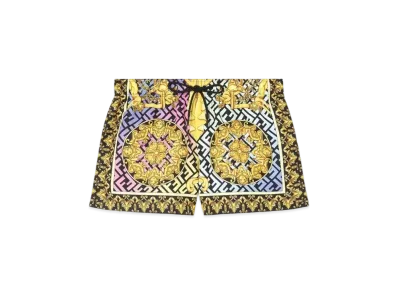 FENDI x Versace Fendace Gold Baroque Short Swim Shorts