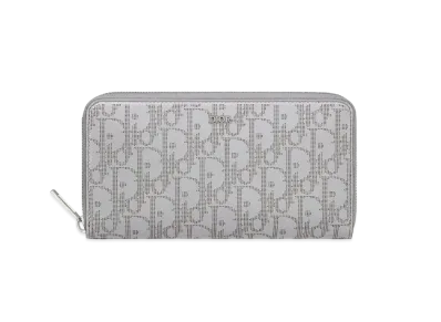 Dior DiorEssentials Long Zip Wallet Dior Oblique Galaxy Leather "Gray"