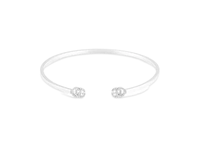 GUCCI GG Running 18K Cufflinks With Diamonds "Silver"