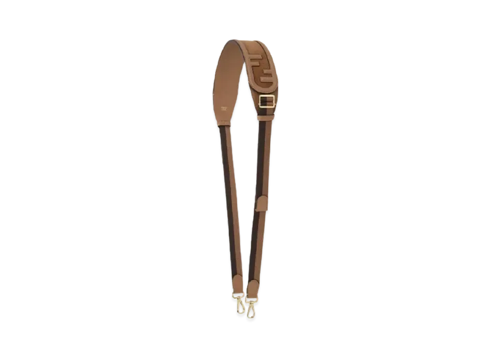 FENDI Strap You Leather / Suede Shoulder Strap "Brown"