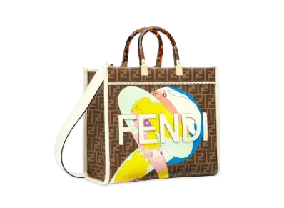 FENDI Fendi Sunshine Medium FF Glaze Fabric Shopper Inlay "Multicolor"