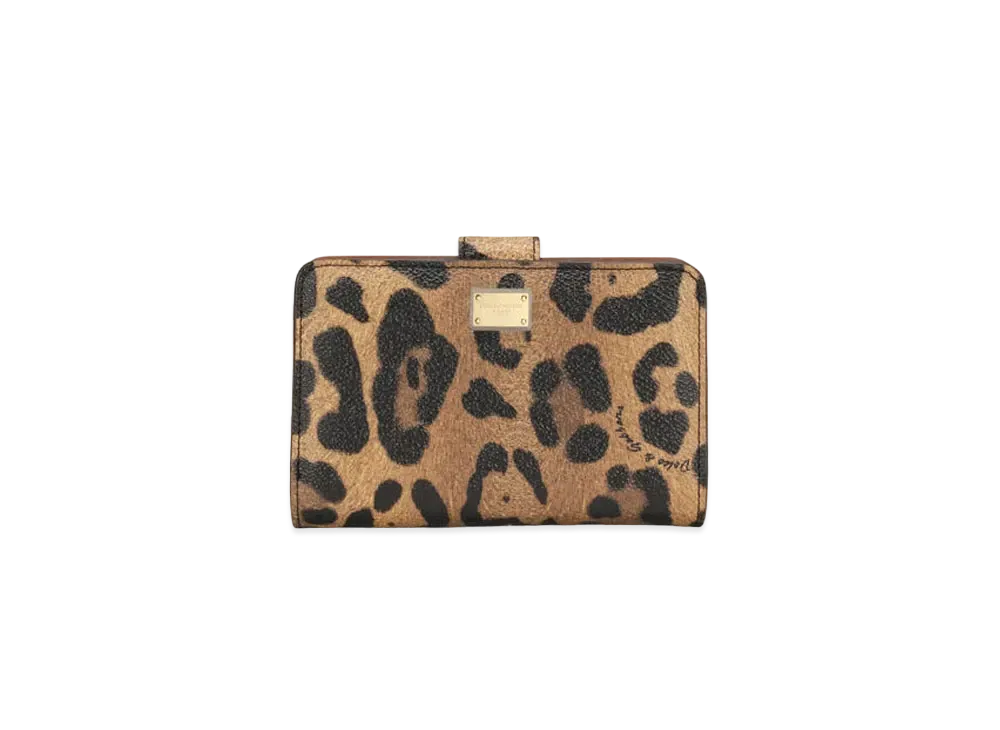 Dolce&Gabbana Continental Wallet Small Crespo Leopard Printed Logo Plate "Multicolor"