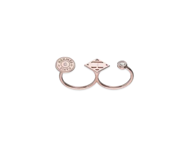 Hermes Gambade Double Ring "Pink Gold/Diamond"