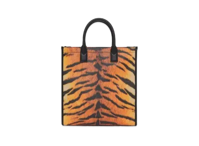 BURBERRY Tiger Print Tote "Black/Orange"