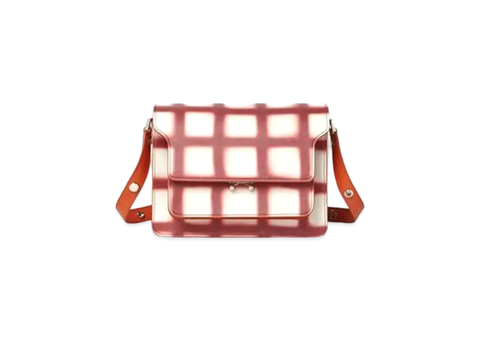 Marni Medium TRUNK Bag in Saffiano Calf "Check Printed"