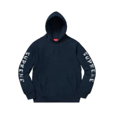 Supreme Gradient Sleeve Hooded Sweatshirt "Navy"