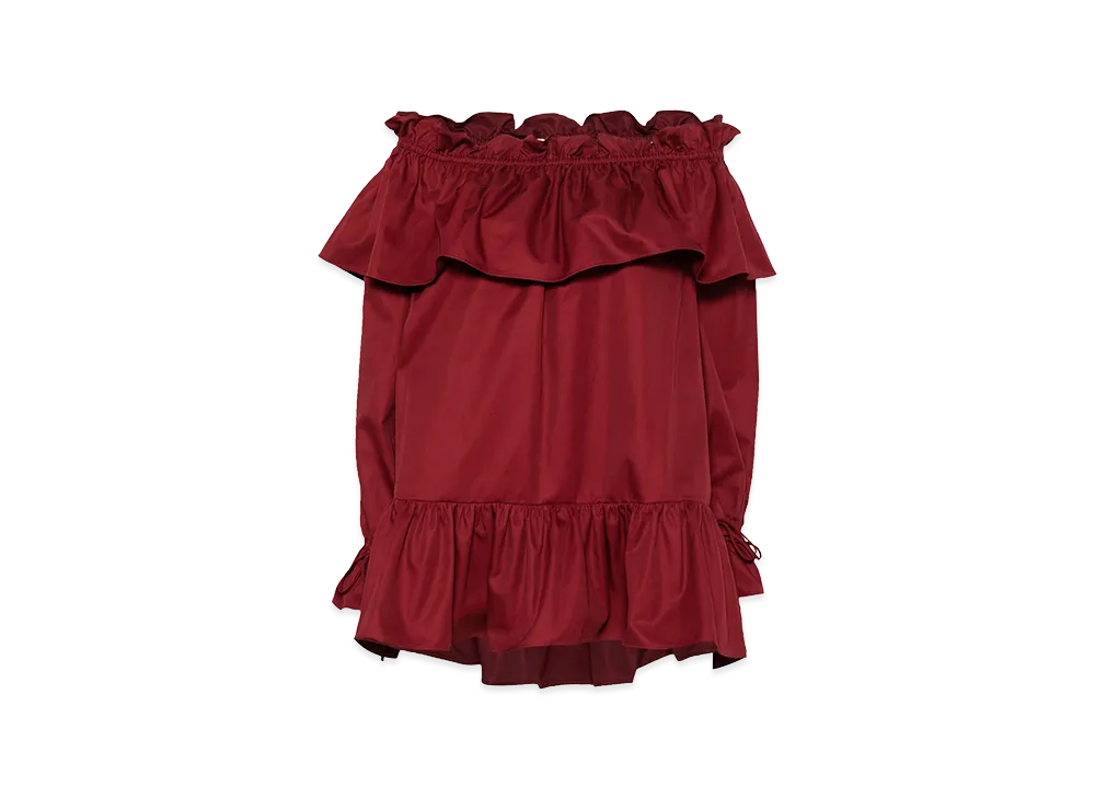 Saint Laurent Women's Flounces Mini Dress "Red"