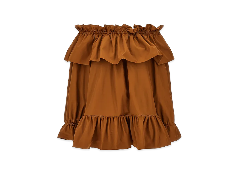 Saint Laurent Women's Flounces Mini Dress "Brown"