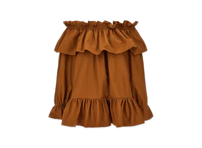 Saint Laurent Women's Flounces Mini Dress "Brown"