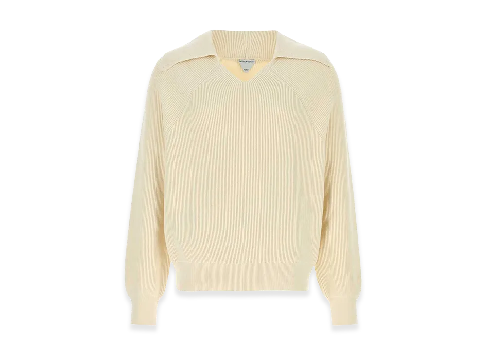 Bottega Veneta Cream Cotton Blend Sweater "White"
