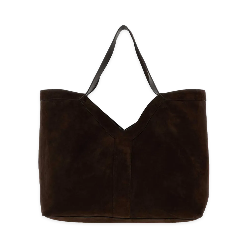 Saint Laurent Suede Large Y Shopping Bag "Toasted Coffee/Dark Brown"