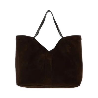 Saint Laurent Suede Large Y Shopping Bag "Toasted Coffee/Dark Brown"
