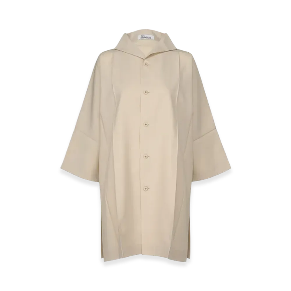 132 5. ISSEY MIYAKE Flat Shirts "Light Beige"