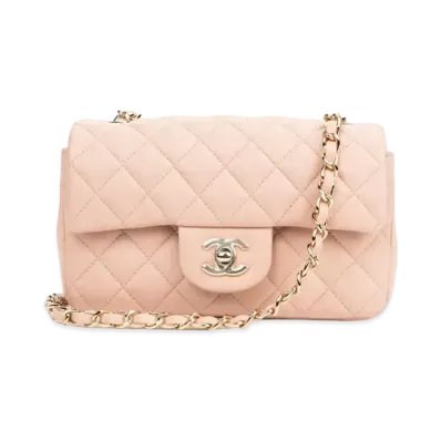 CHANEL Mini Matelasse Single Flap Lambskin "Pearl Pink/Gold"