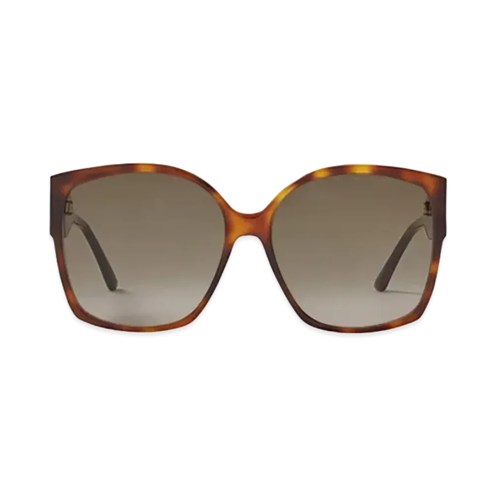 Jimmy Choo Noemi Square-Frame Sunglasses With Crystal JC Logo "Dark Havana"