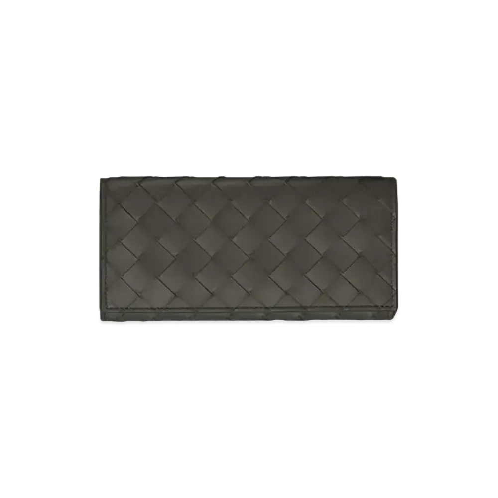 Bottega Veneta Intrecciato Calfskin Bi-fold Continental Wallet "Light Graphite"