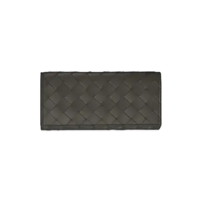 Bottega Veneta Intrecciato Calfskin Bi-fold Continental Wallet "Light Graphite"