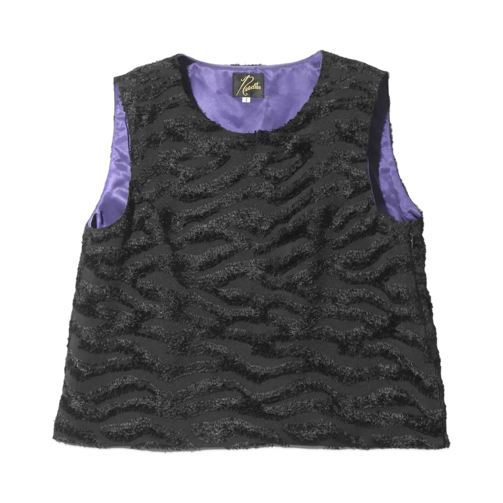 Needles CC Vest Poly Zebra Cut JQ "Black"