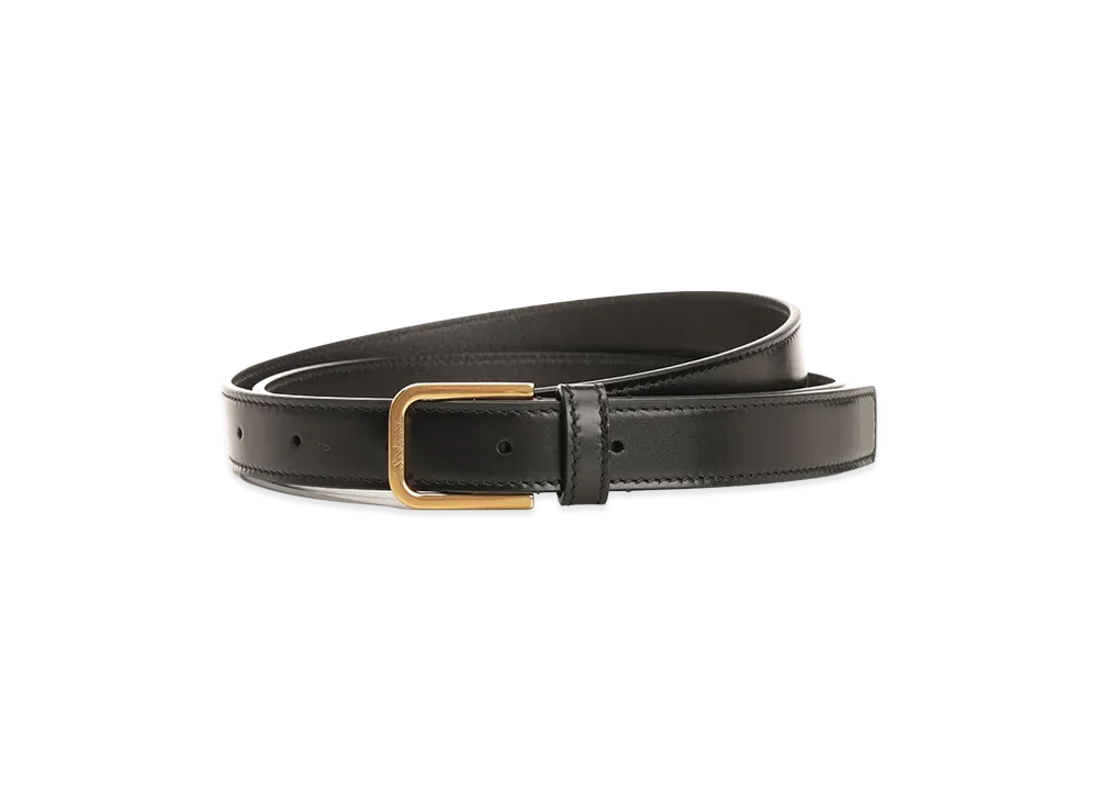 Saint Laurent Minimalist Smooth Leather Belt "Black"