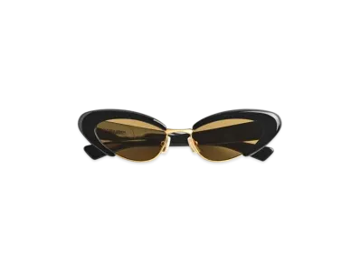Bottega Veneta Angle Cat Eye Sunglasses "Black/Yellow"