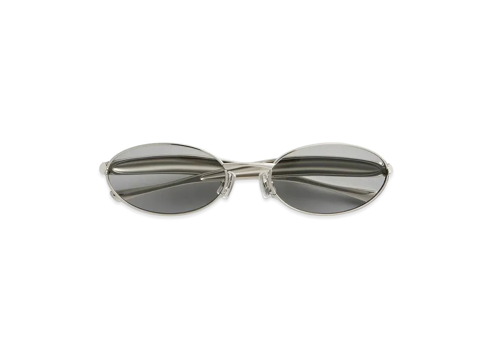 Bottega Veneta Sardine Oval Sunglasses "Silver/Grey"