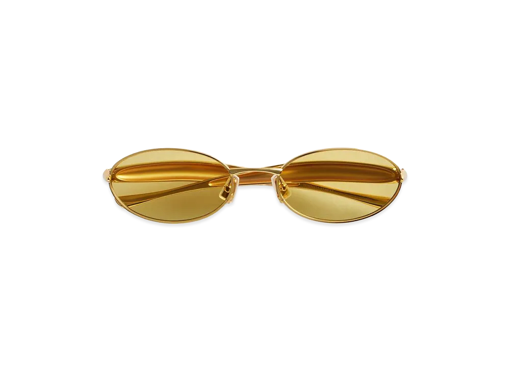 Bottega Veneta Sardine Oval Sunglasses "Gold/Yellow"