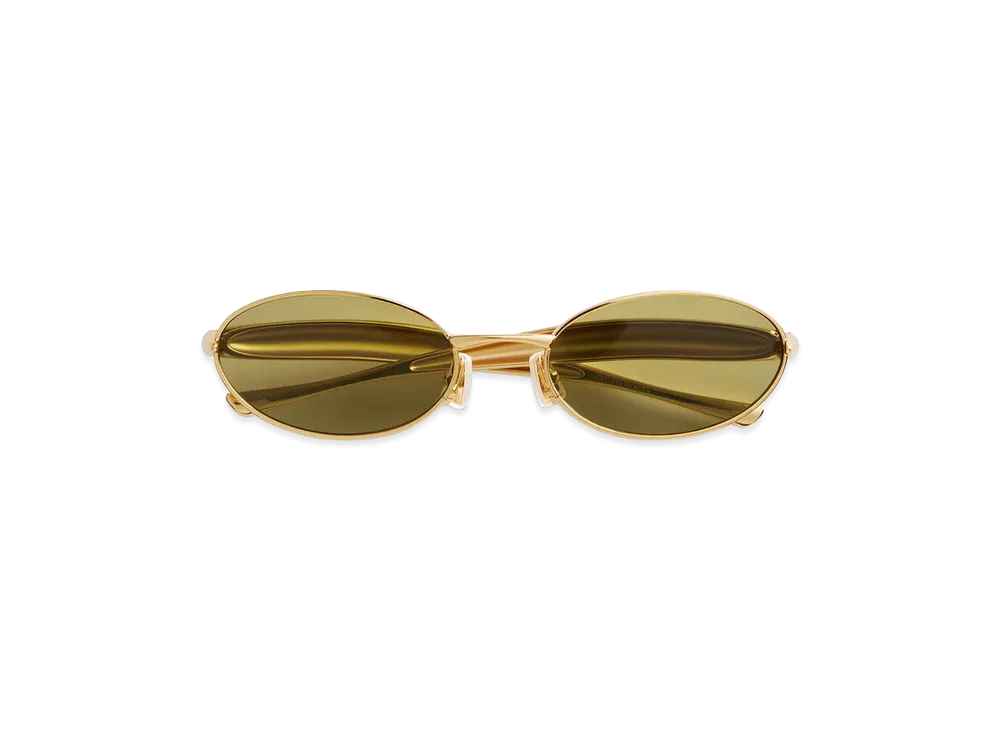 Bottega Veneta Sardine Oval Sunglasses "Gold/Green"
