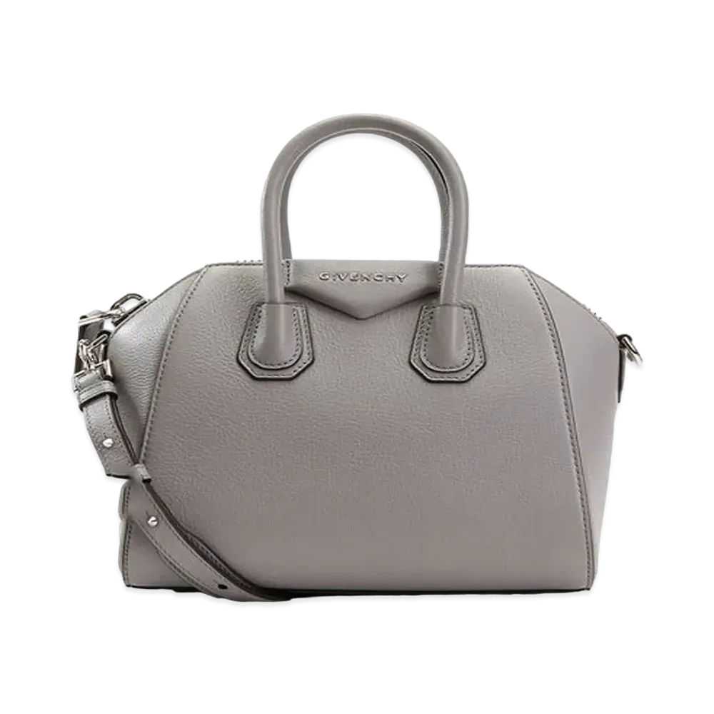 GIVENCHY Mini Antigona Bag in Grained Leather "Grey"