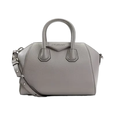 GIVENCHY Mini Antigona Bag in Grained Leather "Grey"