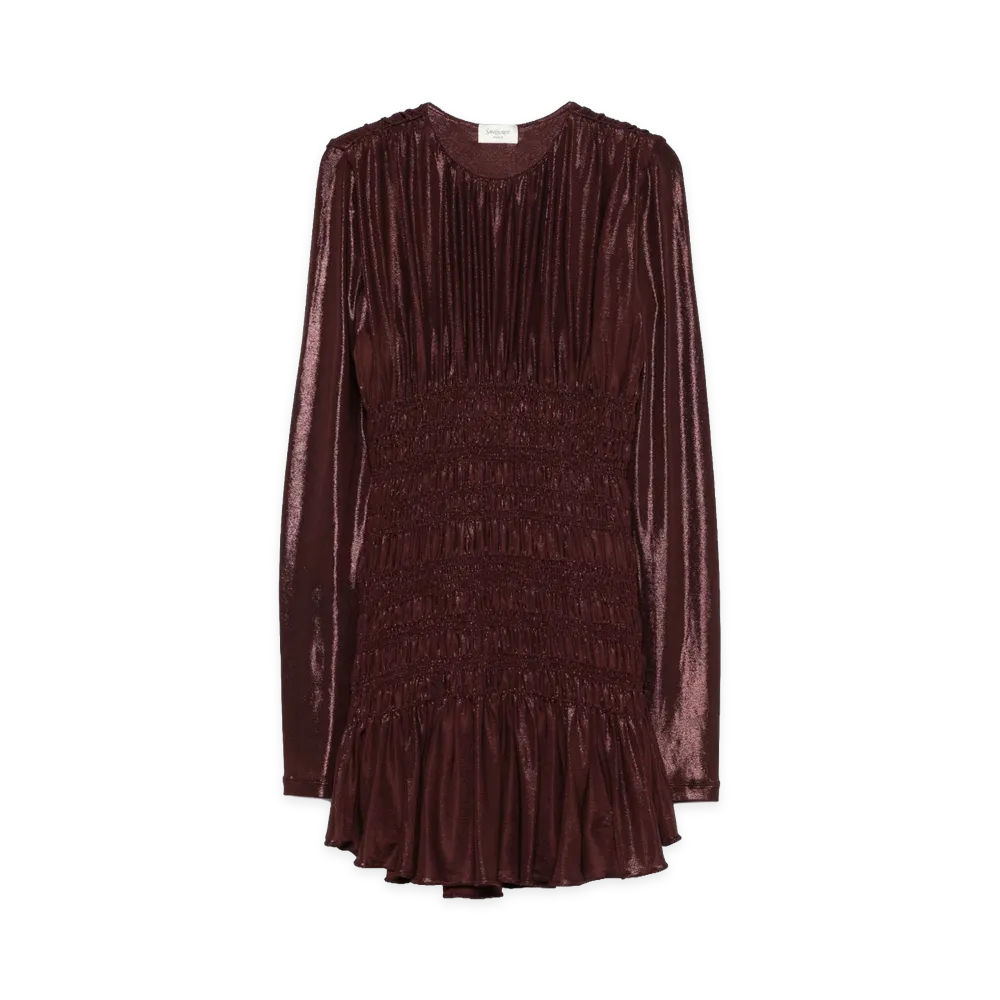Saint Laurent Women's Dresses "Bordeaux Brillant"