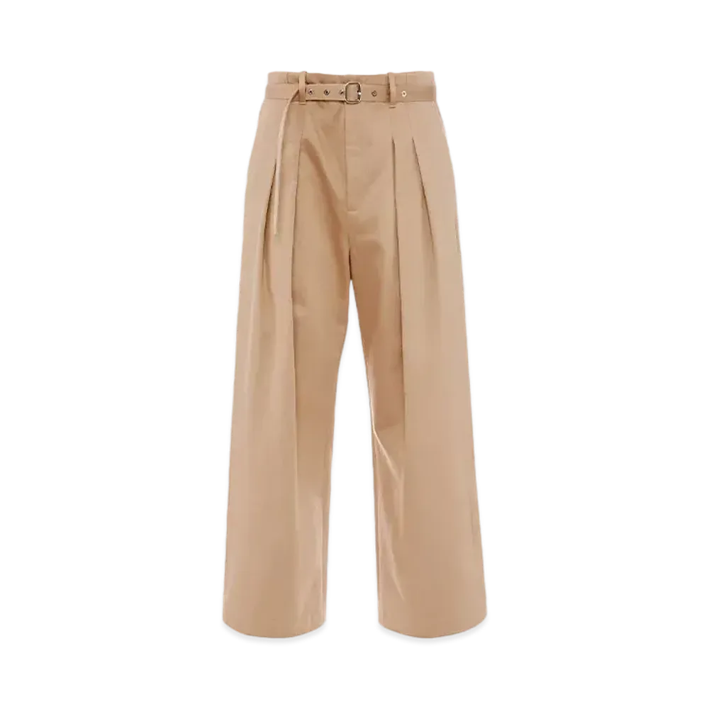 JW ANDERSON Wide Leg Pleat Front Trousers "Beige"